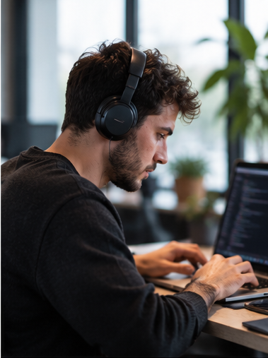 Engineer working on a laptop