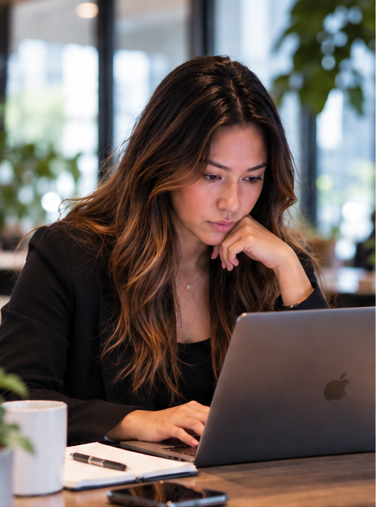 Founder building on a laptop